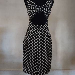 Women's sexy dress sz 8 black w/ white polka dots